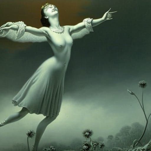 Horror Daisy in Gustave Doré and Rutkowski Style