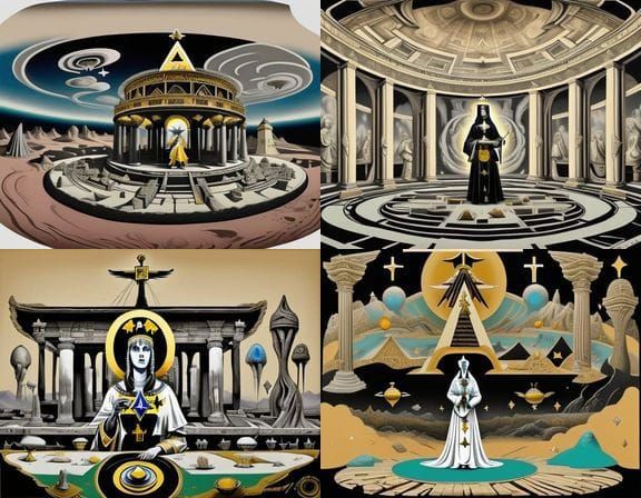 Ancient Roman Goddess Vesta Temple, in Surreal style 
<lora:...