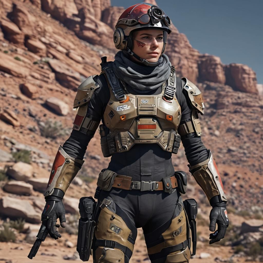Futuristic Rebel Soldier in Sci-Fi Armor