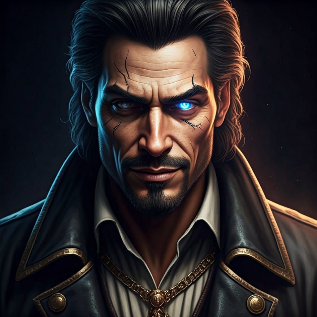 Charismatic Space Pirate Wanted Poster: Digital Illustration