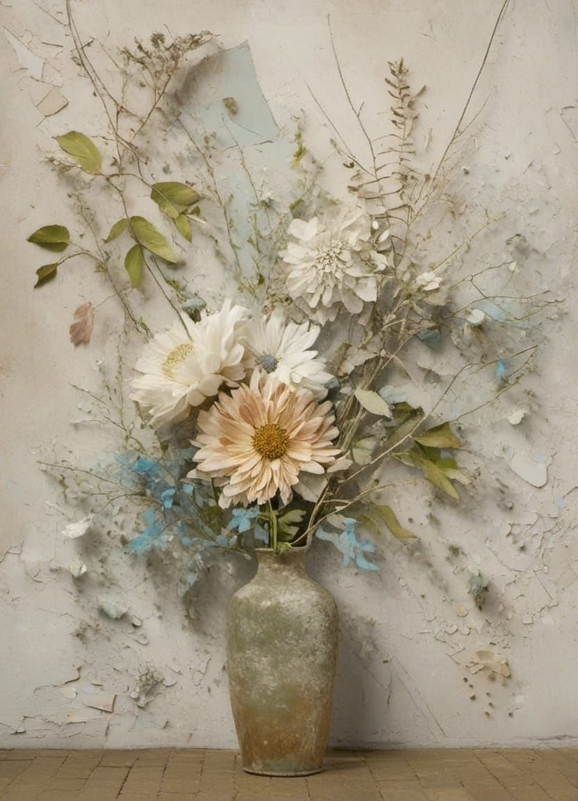 Botanical Floral Arrangement in Natural Style