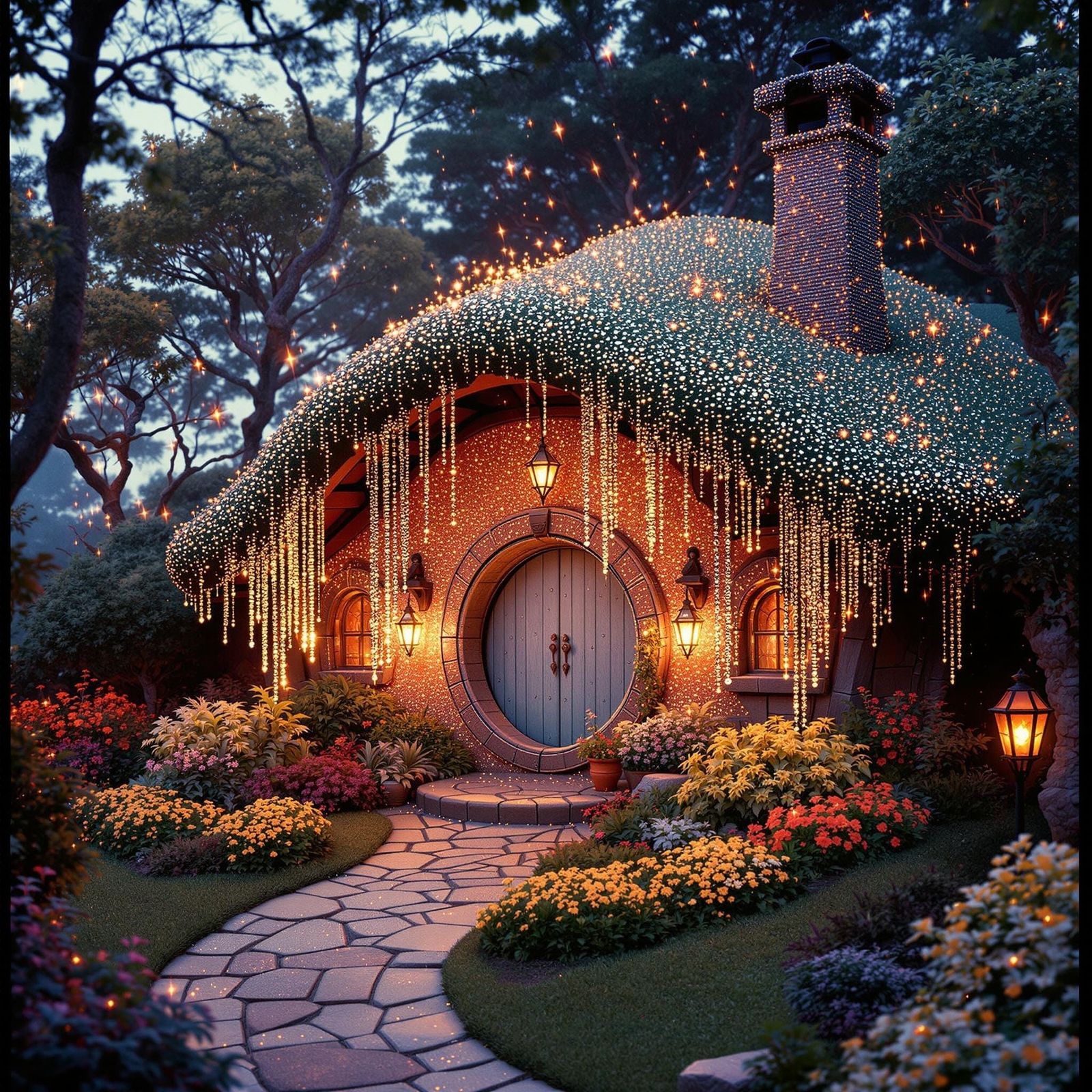 Glittering Hobbit House Melts into Pixelated Chaos