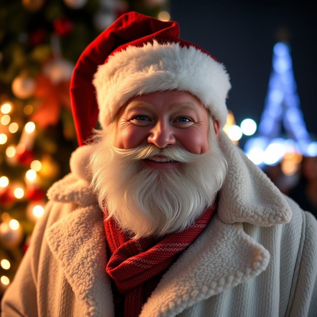 Cheerful Santa Claus in Cozy Winter Attire