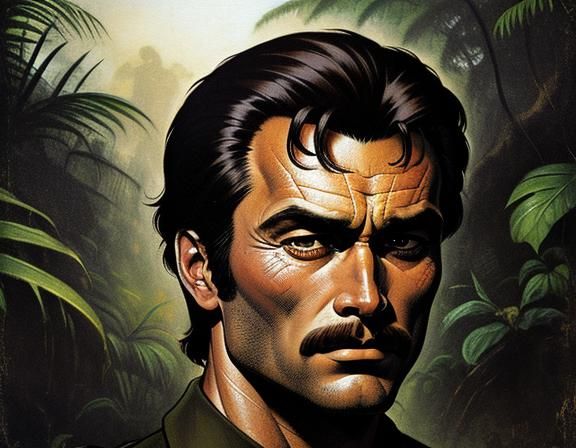 Franco Nero in the jungle