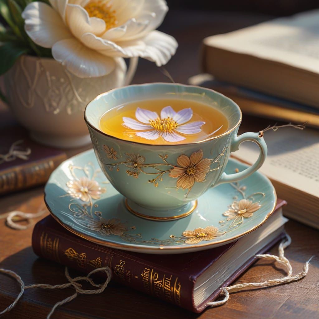 Thread-Wrapped Still Life in Impressionist Style