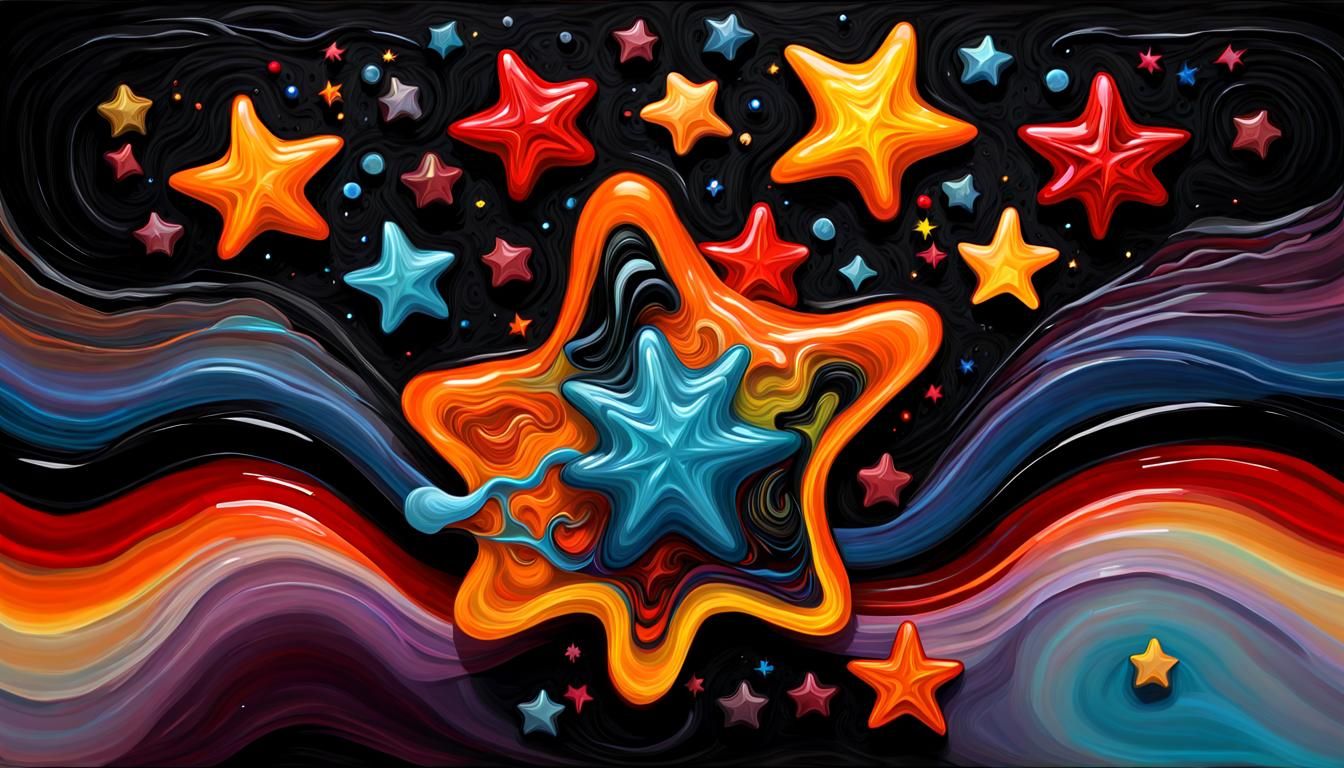 Electromagnetic Jelly Coils Surround Newborn Star as Impasto...