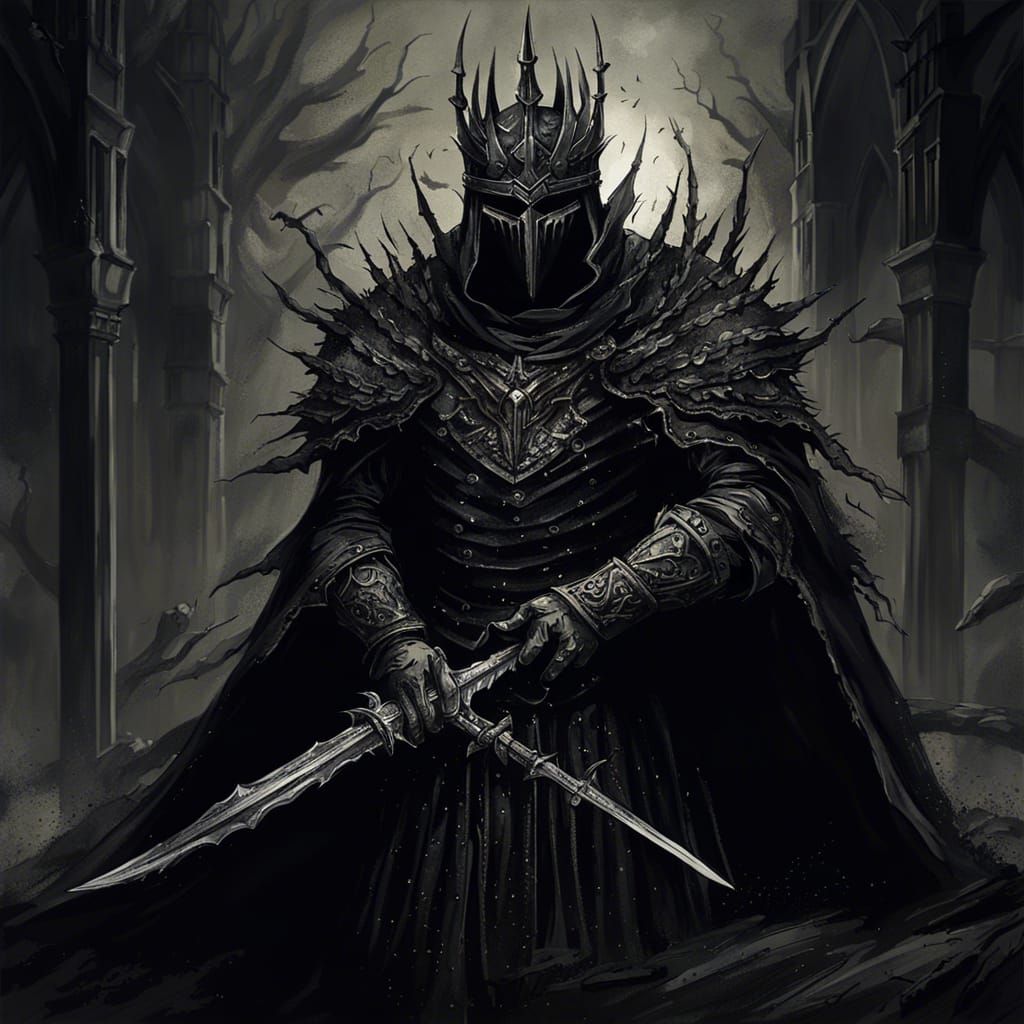 Dark Fantasy Ring Wraith in Grimdark Style