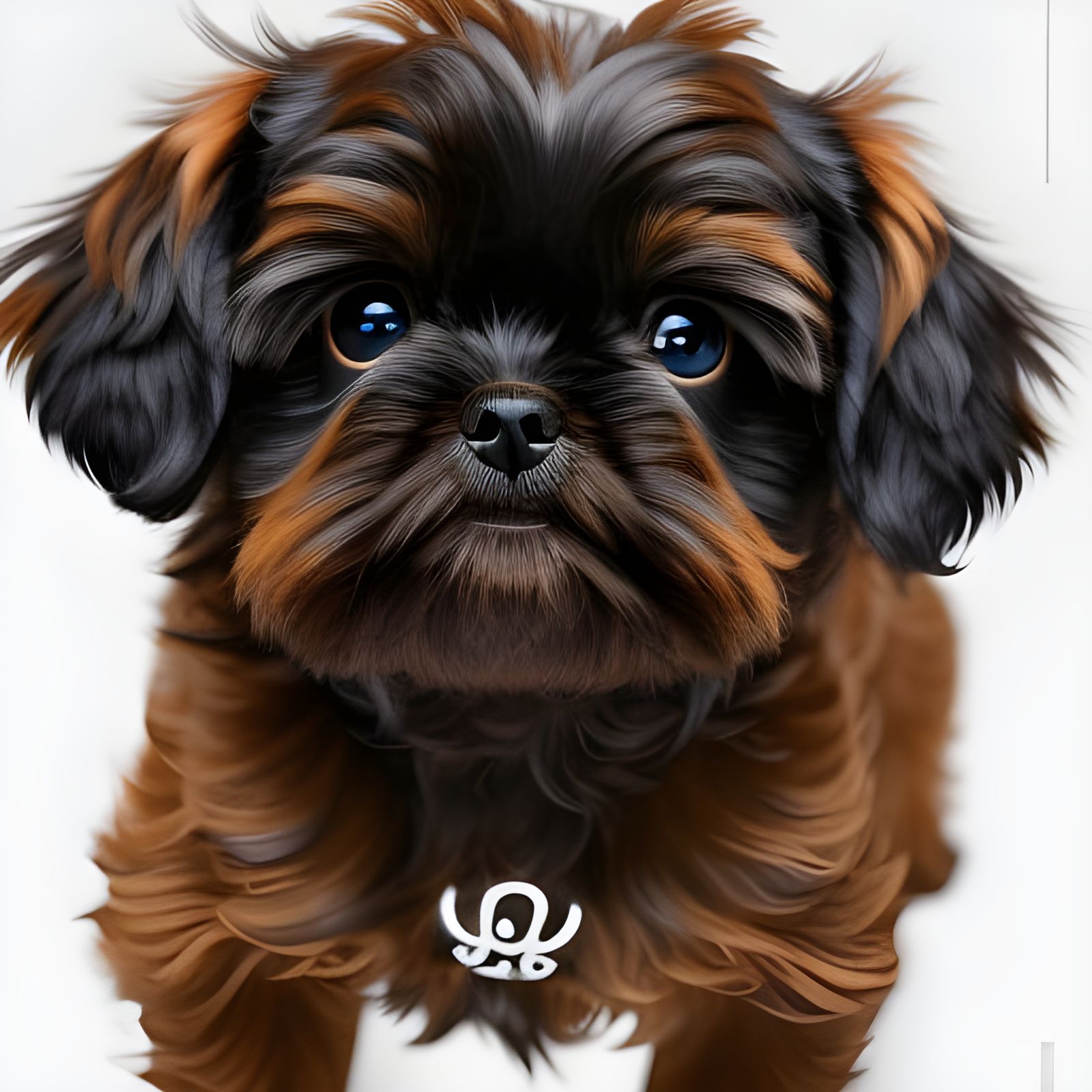 Adorable Kawaii Affenpinscher Puppy in Cartoon Style