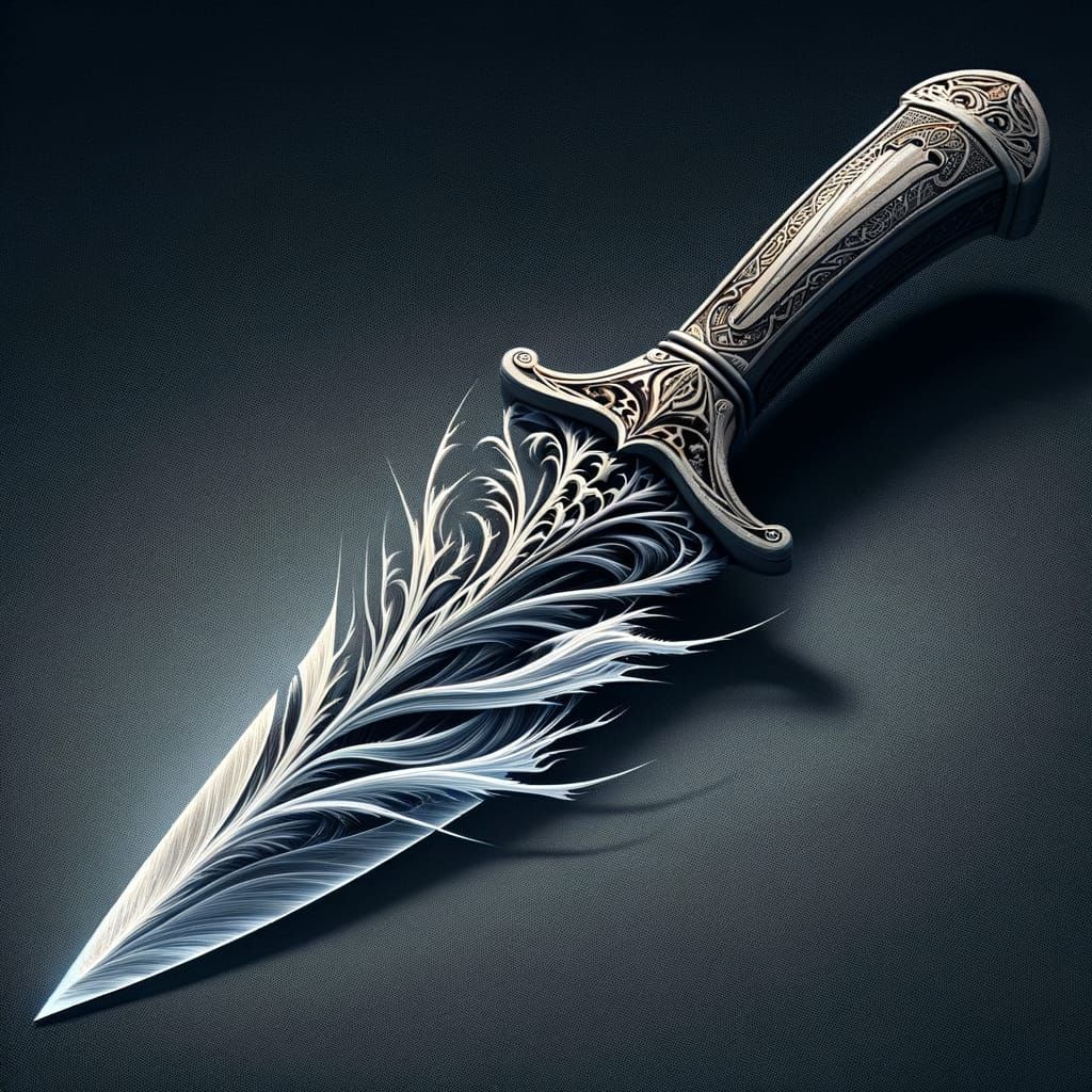 Intricate Wind Blade Knife with Ornate Handle