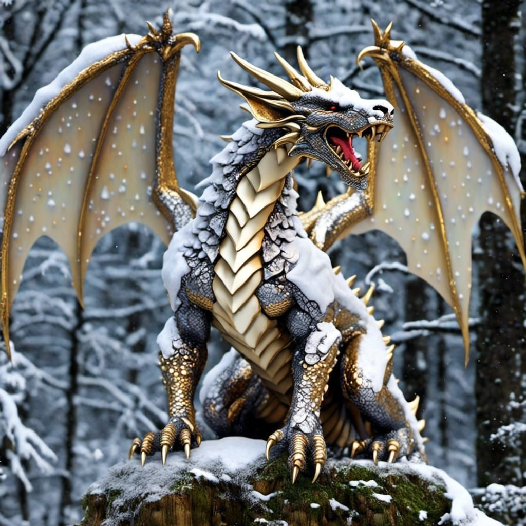 Winged Dragon with Open Wings