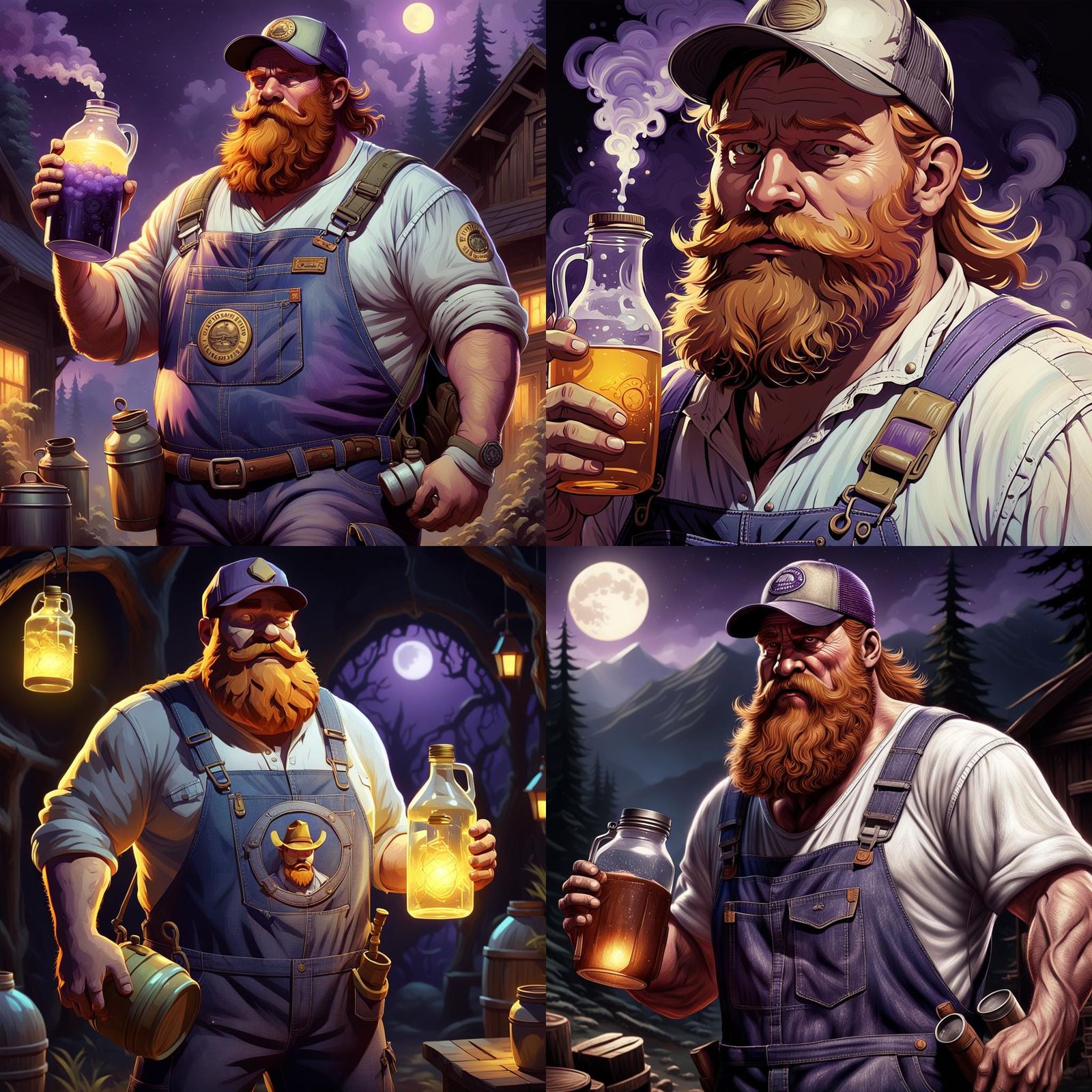 Redneck with Moonshine Jug: Digital Art