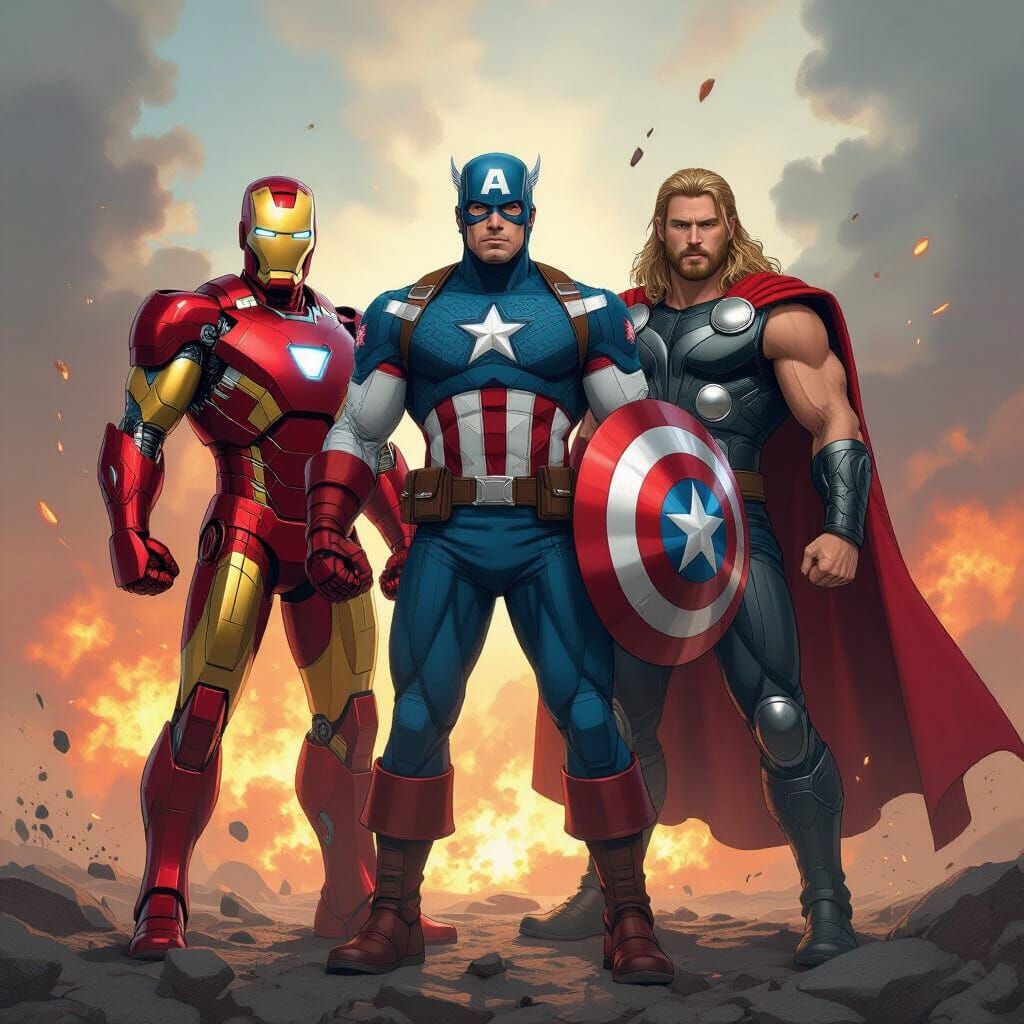 Avengers Assemble: Explosive Heroic Scene