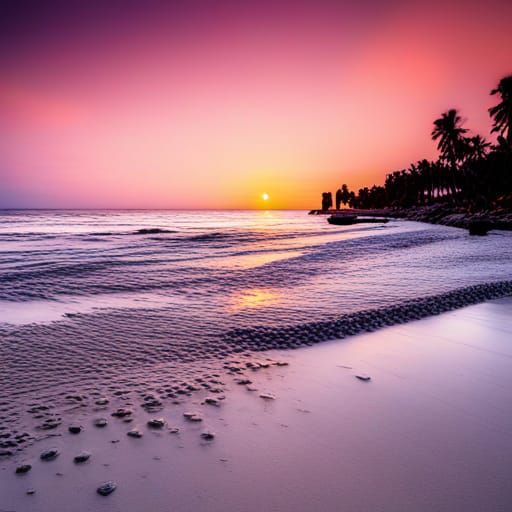 Hyperrealistic Sunrise Over a Tranquil Beach