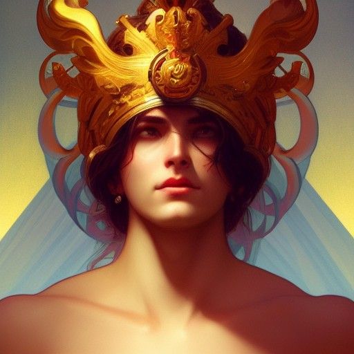 Heavenly God Portrait in Hyperdetailed Style