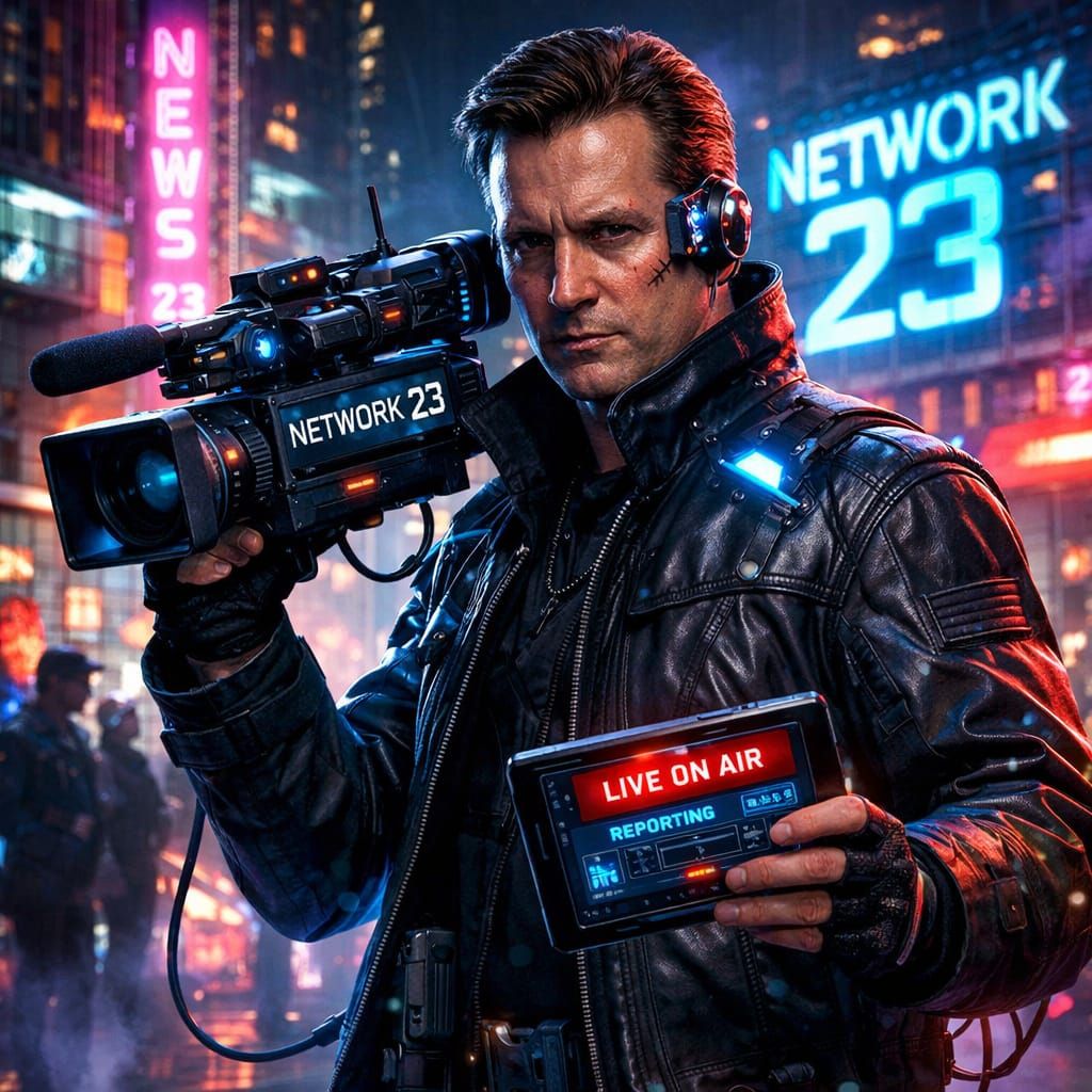 Cyberpunk Edison Carter in Neon Cityscape