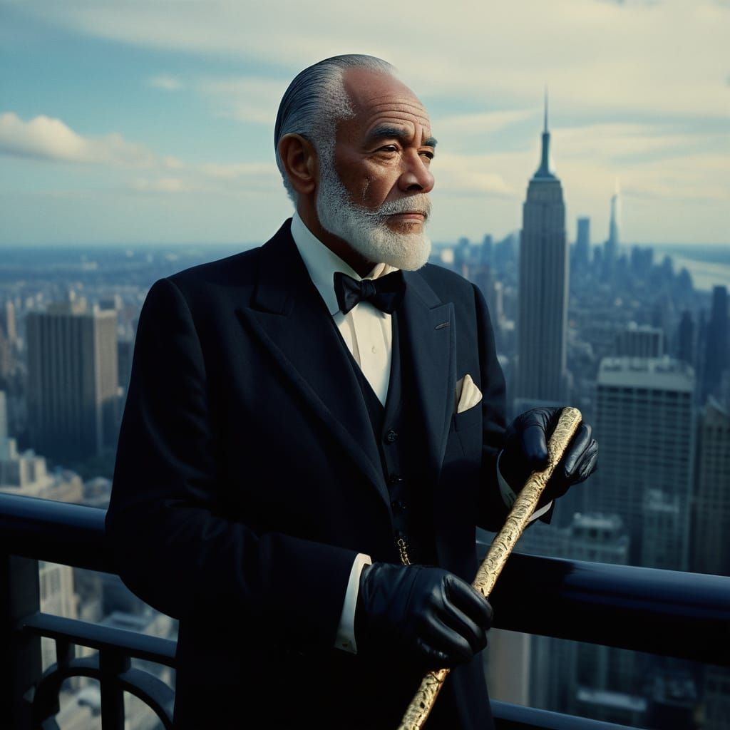 Elegant Gentleman Dominates Modern Metropolis