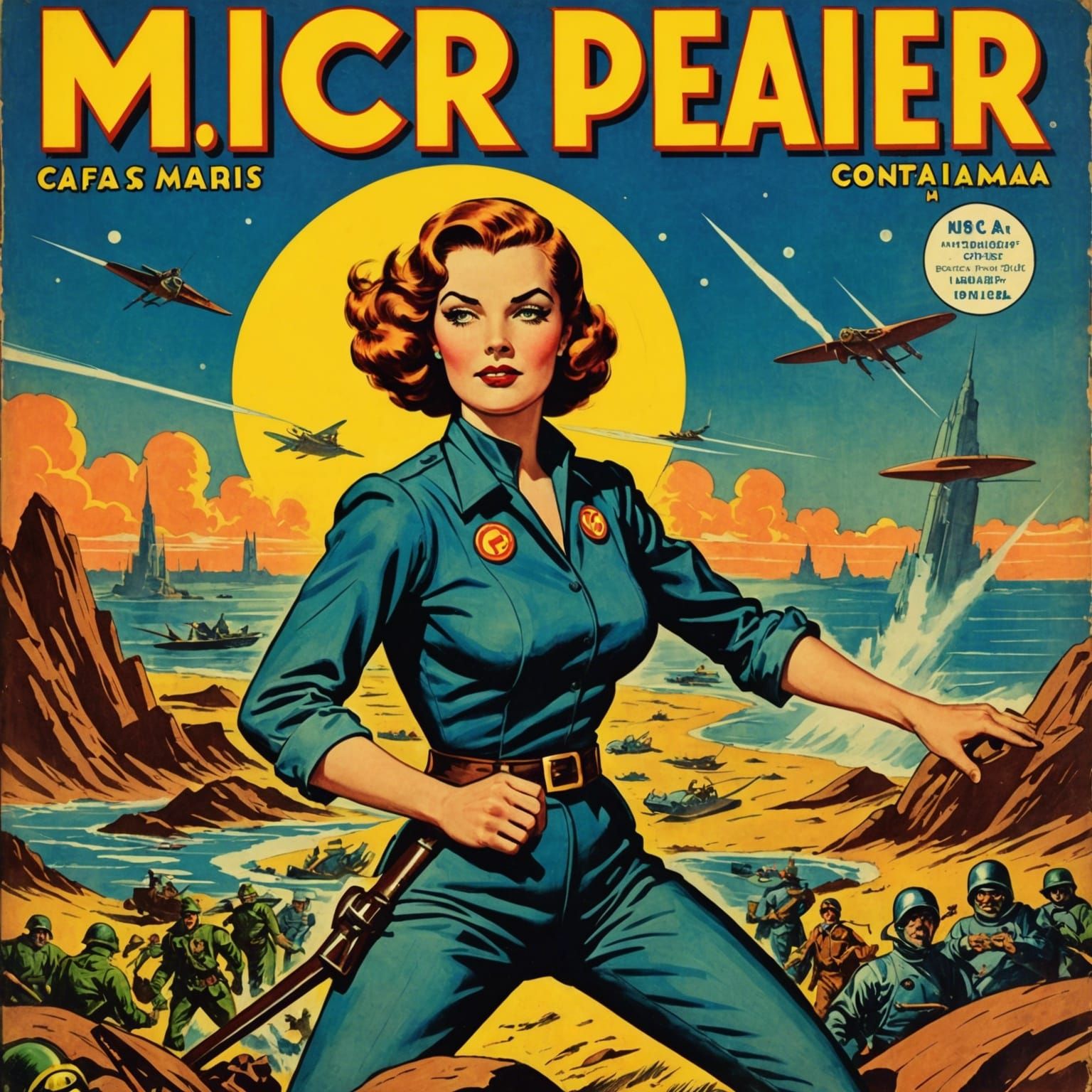 Golden Age Comic Book Cover Illustration