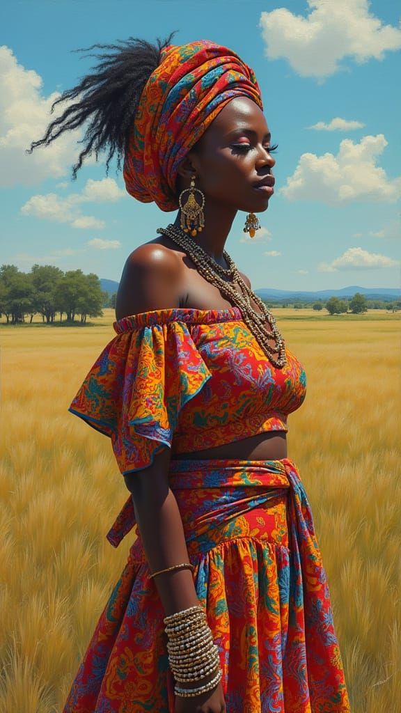 Orisa Oluwa in Traditional African Art Style