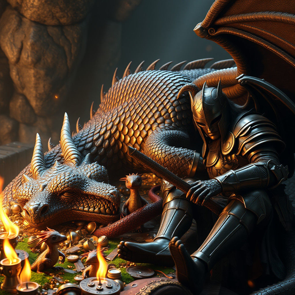 Dragon's Treasure: Knight Meets Fiery Dragonlings