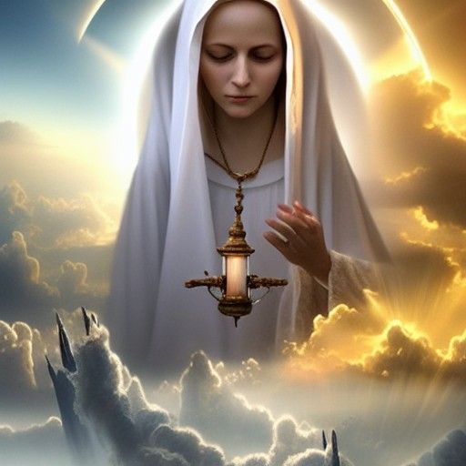 Mother Mary Offering Wisdom: Digital Matte Painting