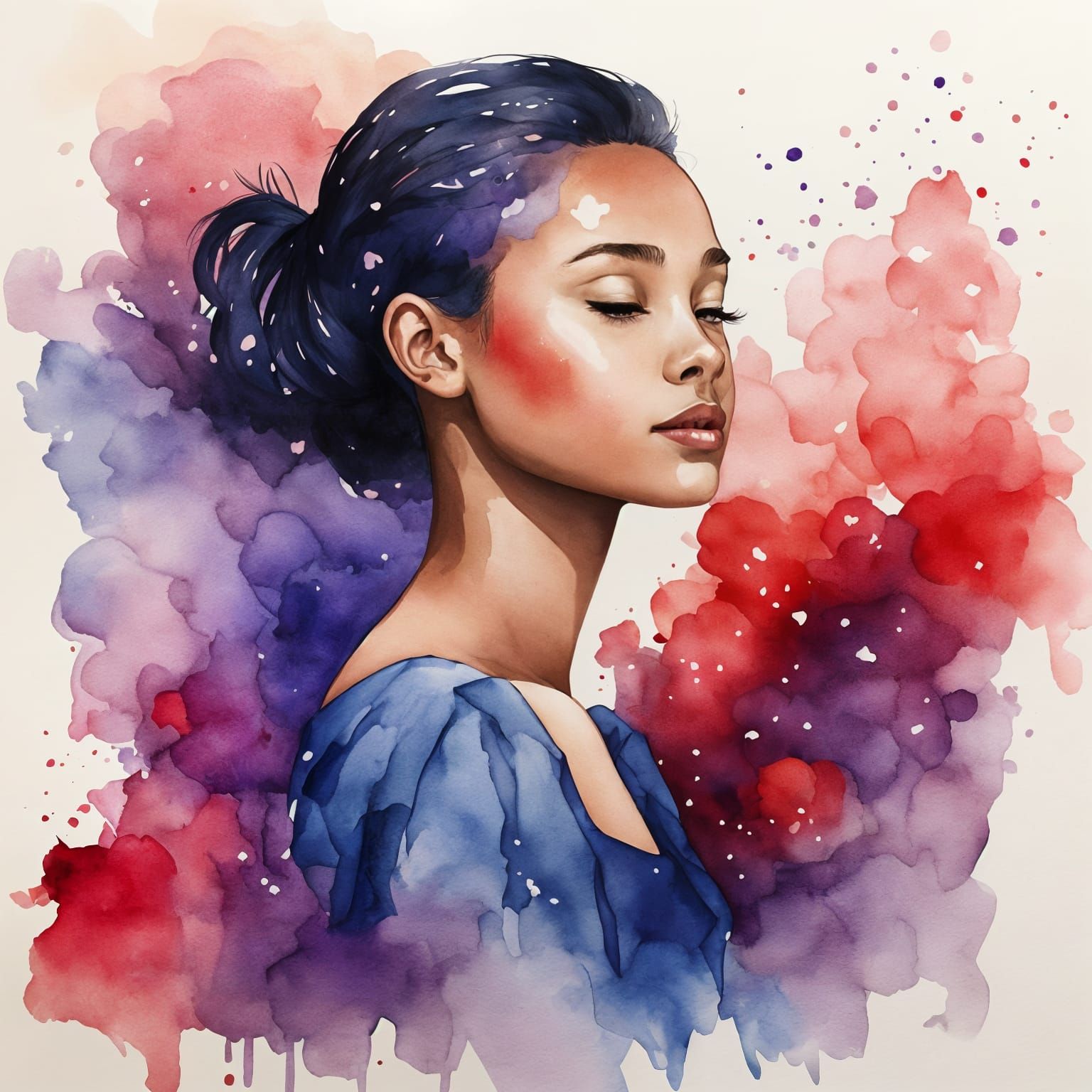Gentle Beauty in Vibrant Watercolour