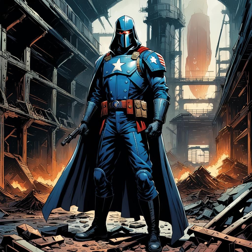 Cobra Commander in Destroyed Factory, Comic Art