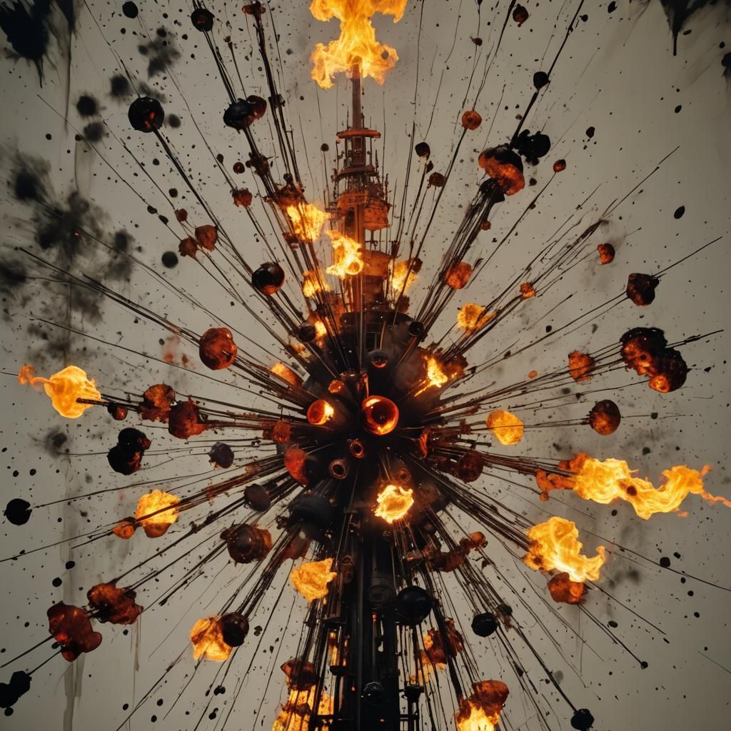 Pirate Queen in Fiery Metal Installation Art