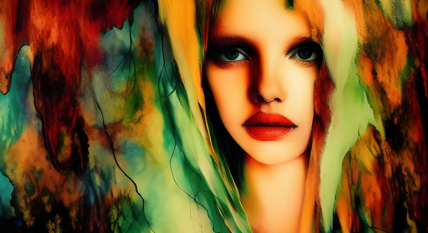 Ethereal Angels Playing with Fire in Watercolour Style