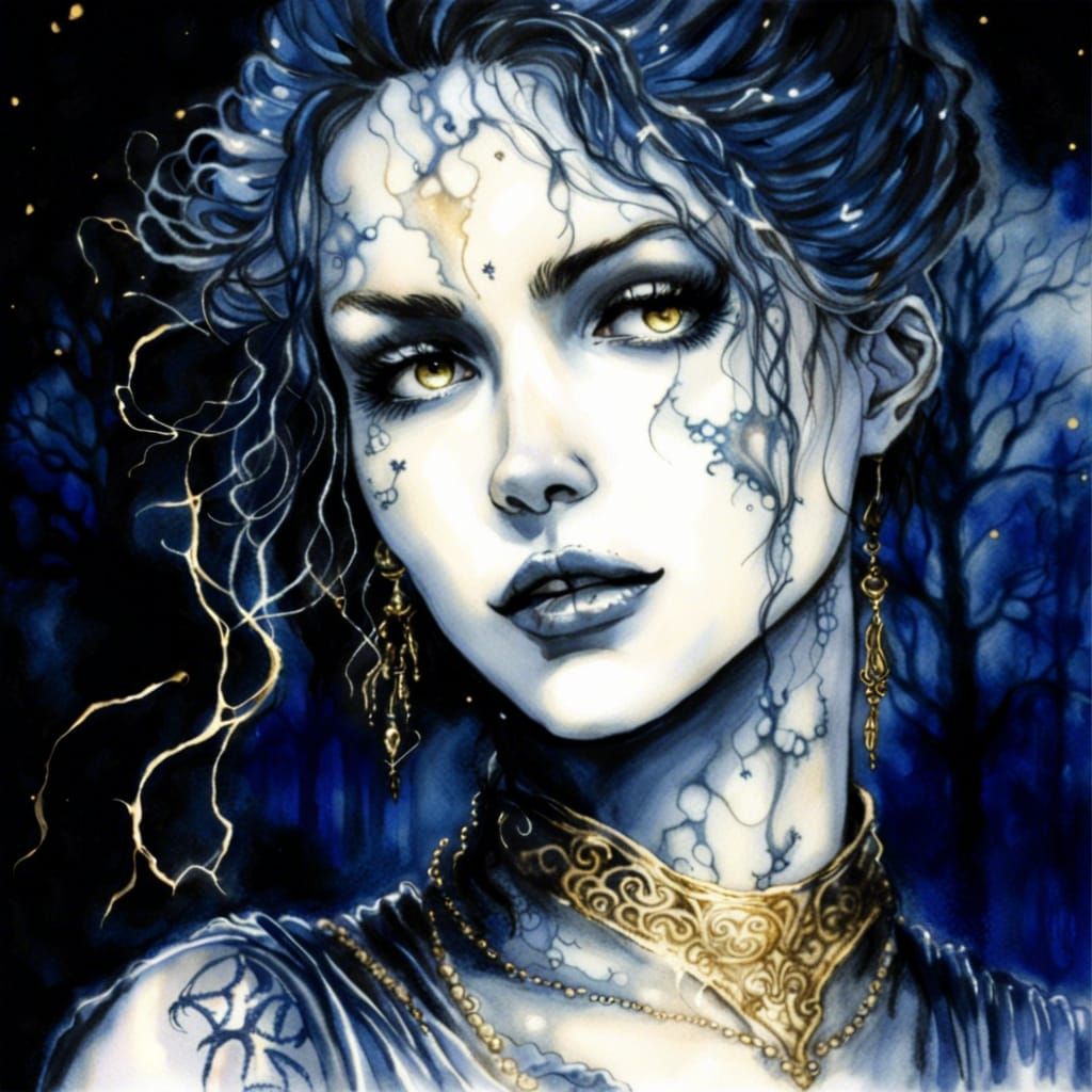 Ghostly Student Lady in Dark Academia Style