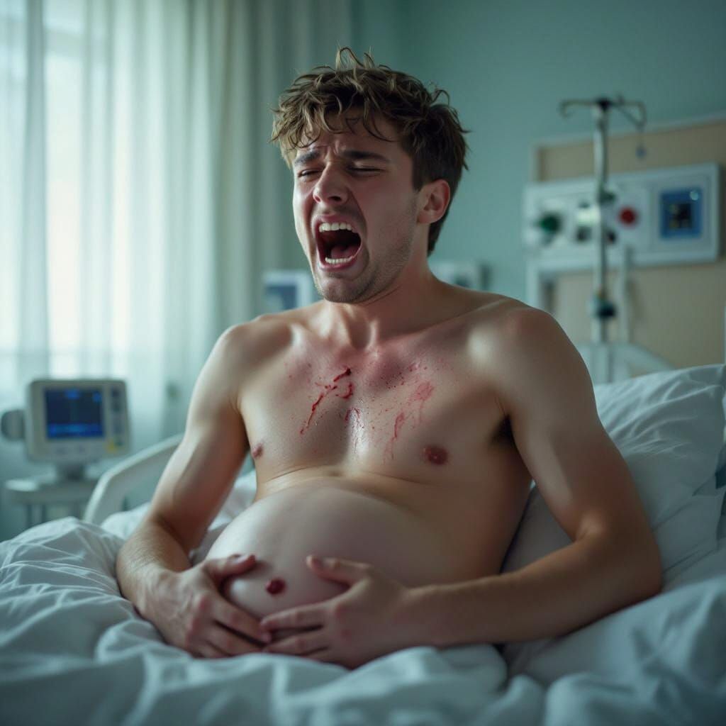 Male Teenager in Labor: Cinematic Birth Scene