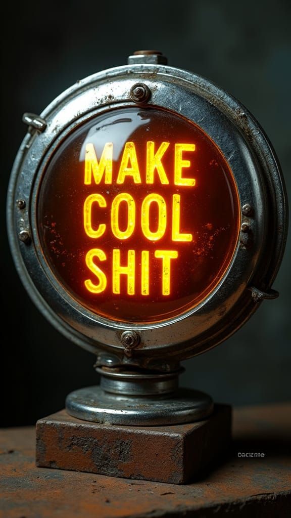 Vintage Machine Part Radiating Defiance in Steampunk-Mad Max...