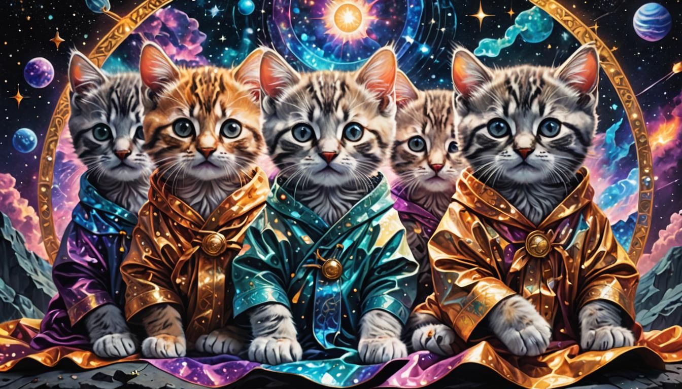 Kittens in Holy Robes: Cosmic Illustration