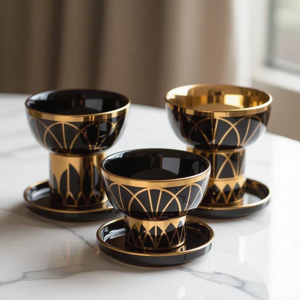 Art Deco Luxury Pet Bowls and Stands