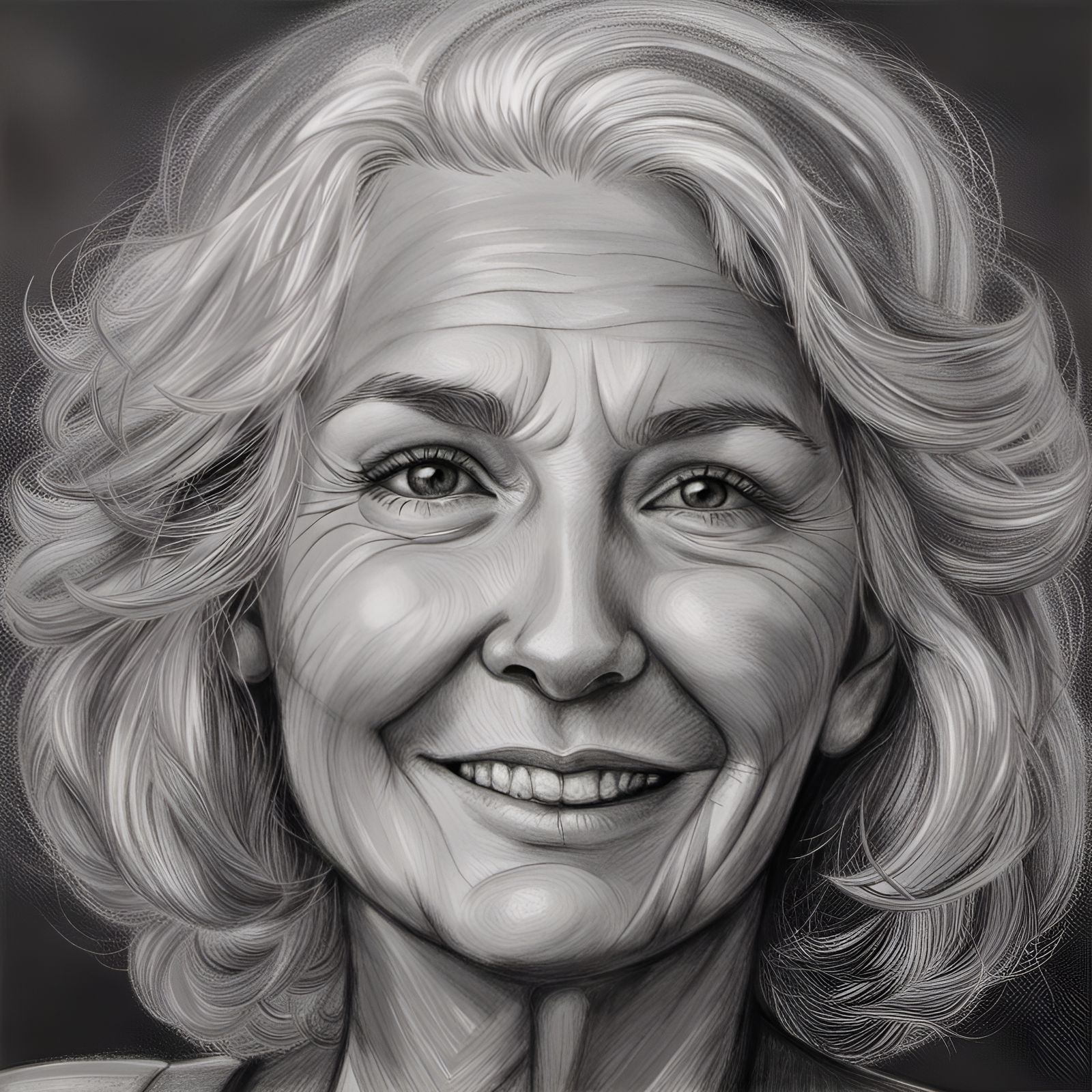 Hyperdetailed Charcoal Portrait of a Party Girl