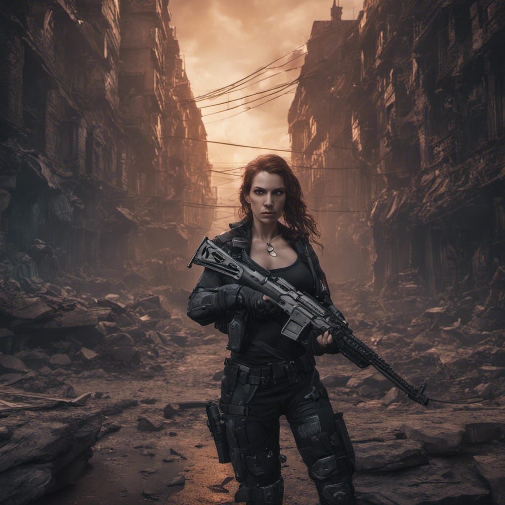 Female The Punisher: Detailed Fantasy Concept Art