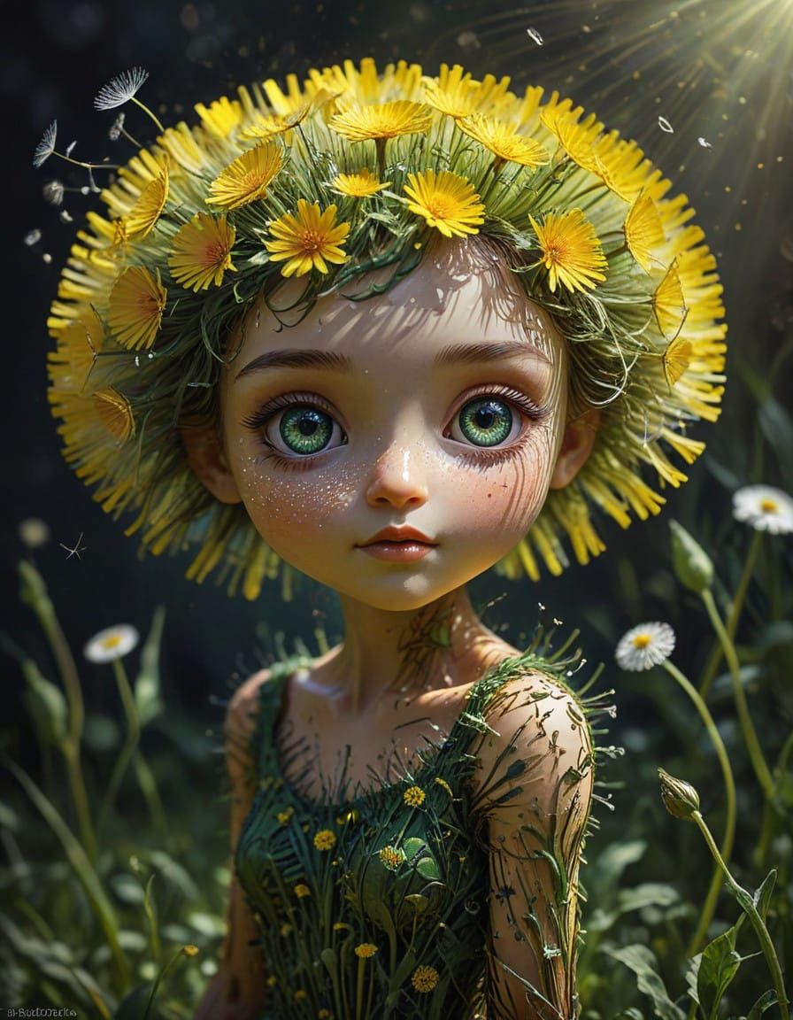 Whimsical Dandy in Vibrant Oil Illustration