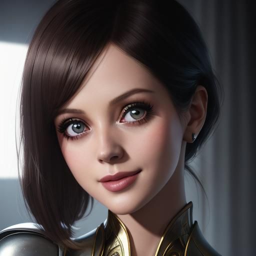 Vintage Supermodel Portrait in Art Nouveau Style