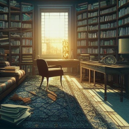 Hyperdetailed Cozy Office with Summer Light