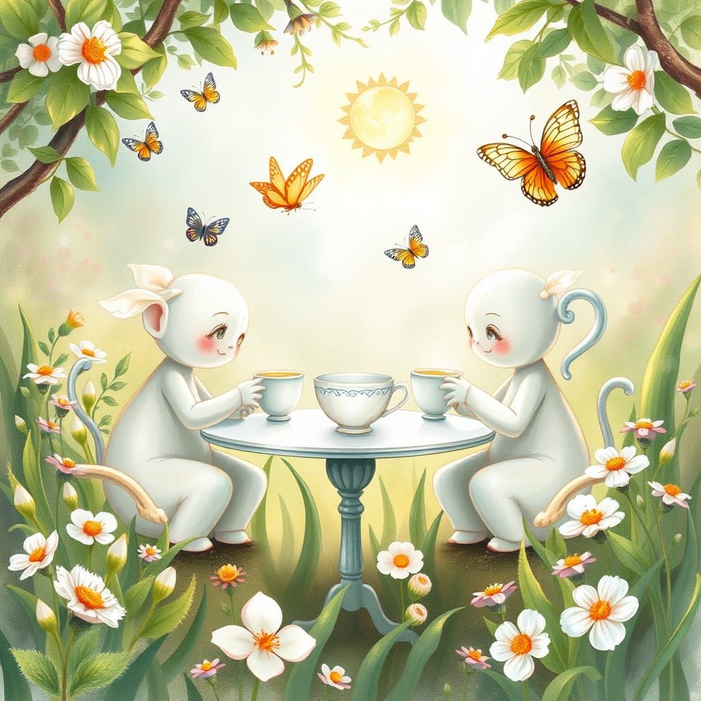 Whimsical Teacup Tea Party in Enchanted Garden