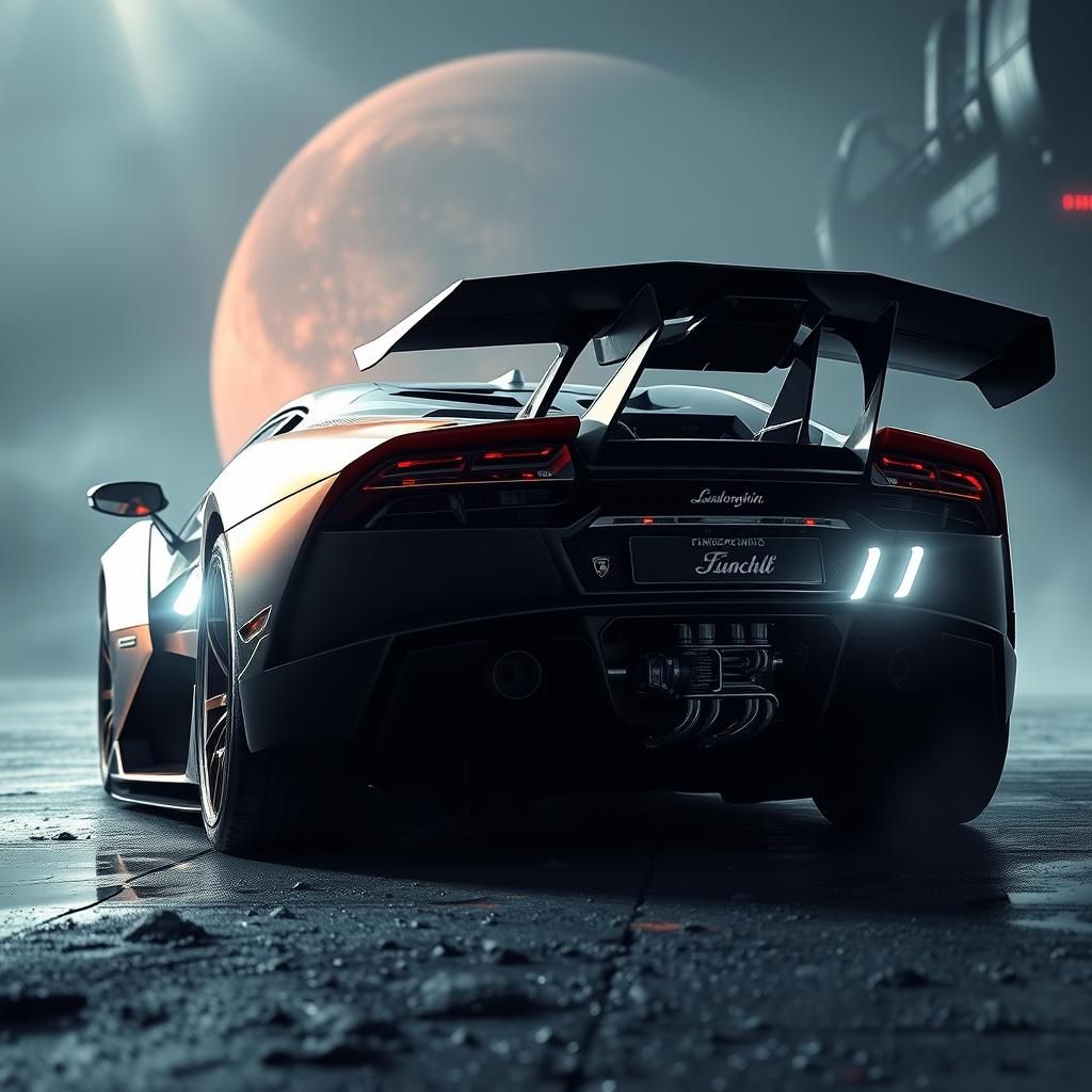 Fifth-Generation Lamborghini in Sci-Fi Setting, Hyper-Realis...