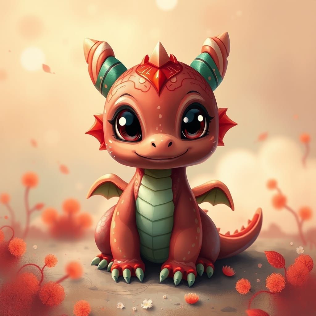 Chibi Dragon Illustration in Playful Style