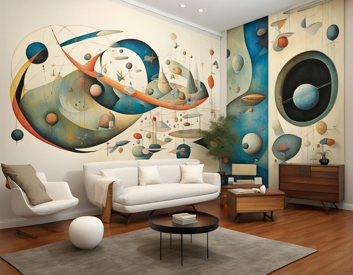 Elegant Retro-Futuristic Room in Art Deco Style
