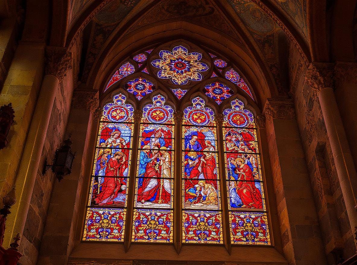 Stained Glass Window Inspired by Renaissance Art