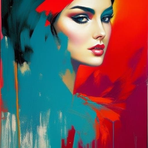 Spanish Woman Portrait in Bold Impressionist Style