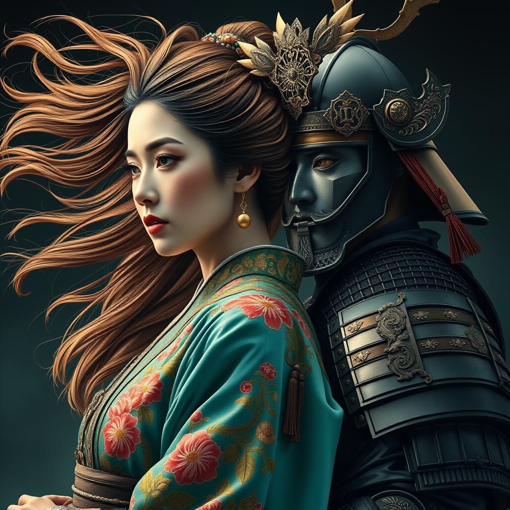 Art Nouveau Couple in Opulent Detail