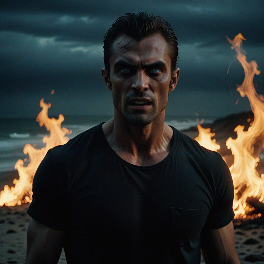 Mysterious Vampire Close-up in Dark Fantasy Cinematography