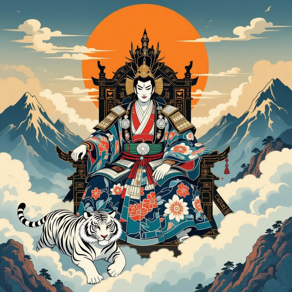 The Emperor: Japanese Tattoo Art, White Tiger, Rising Sun