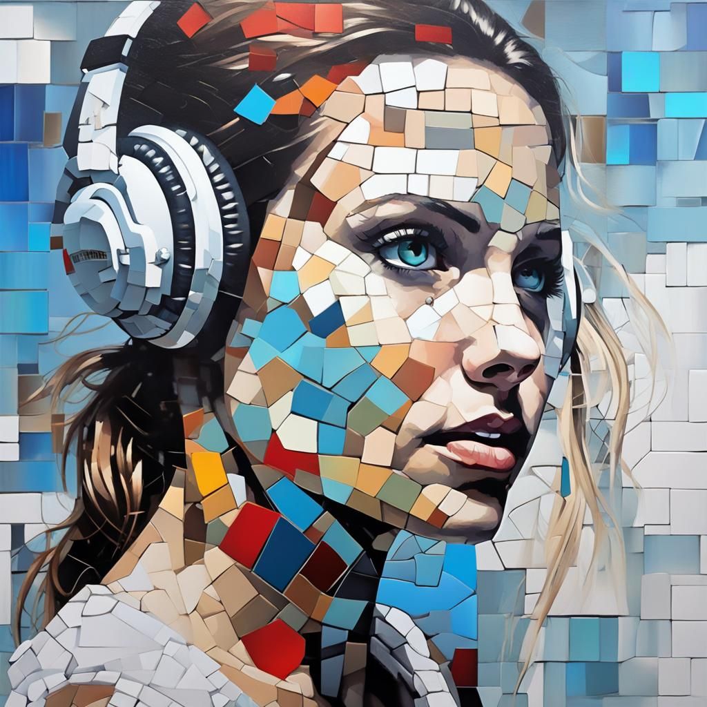 Sue Richards in Mosaic-Like Pop Art Collage