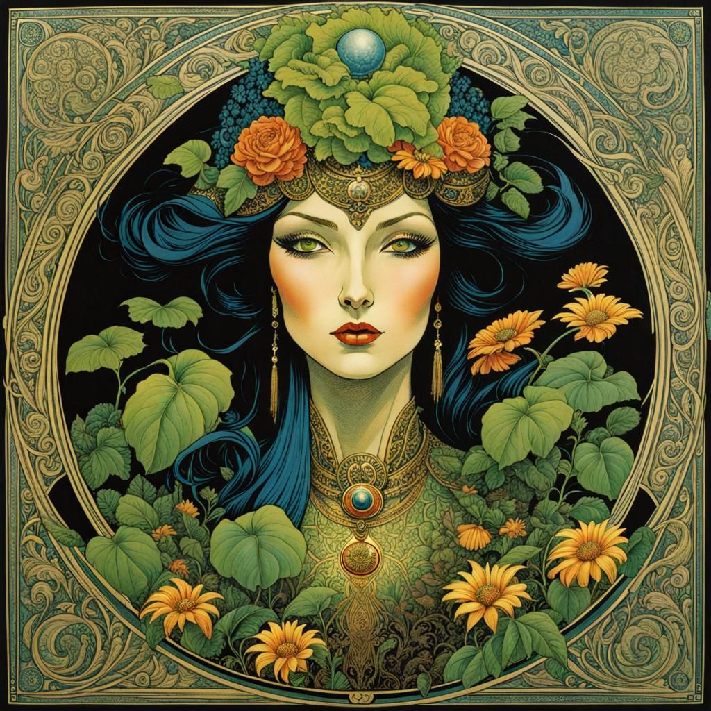 Eldritch Dreamcore Portrait of Mother Nature