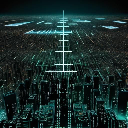 Binary Matrix Code Cityscape